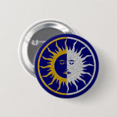 SUN & MOON-symbool - gouden zilver Ronde Button 5,7 Cm (Voorkant /achterkant)