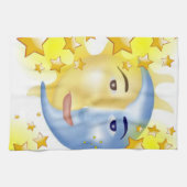 Sun Moon Yellow Stars Serviette de cuisine (Horizontal)