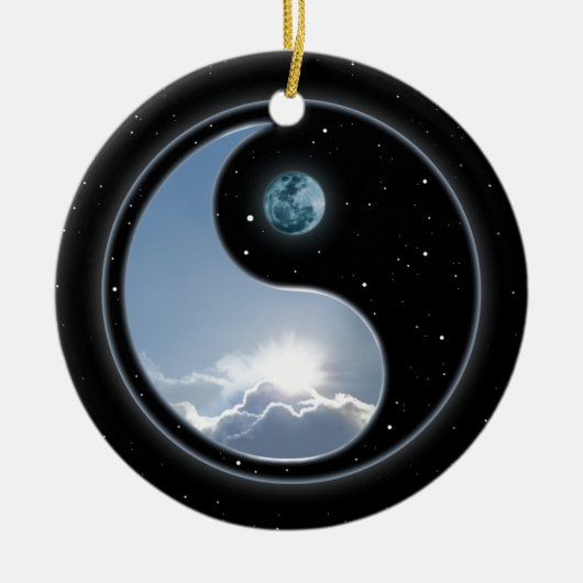 Sun-Moon Yin-Yang Keramisch Ornament (Voorkant)