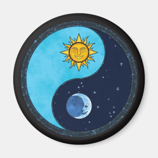 Sun Moon Yin Yang Symbol Magneet (Voorkant)
