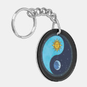 Sun Moon Yin Yang Symbol Sleutelhanger (Voorkant Links)