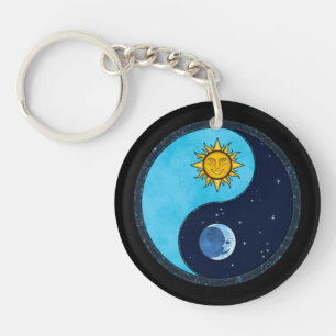Sun Moon Yin Yang Symbol Sleutelhanger