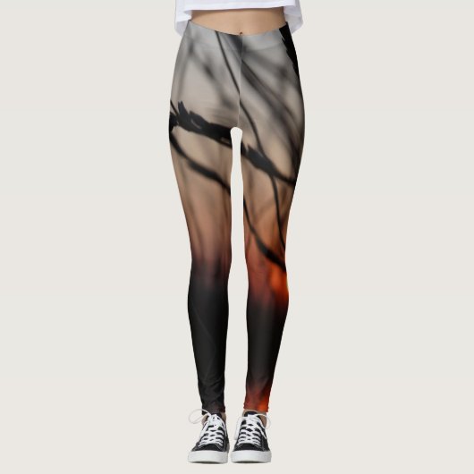Sun Natuur Sunset Photo Custom Leggings (Voorkant)
