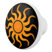Sun On Black Decorative Ceramic Knob Keramische Knop (Rechts)