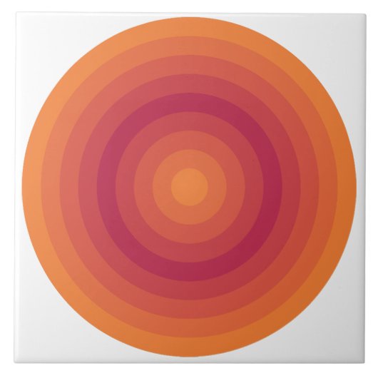 Sun Oranje Viva Magenta cirkels Tegeltje (Voorkant)