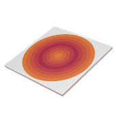 Sun Oranje Viva Magenta cirkels Tegeltje (Zijkant)