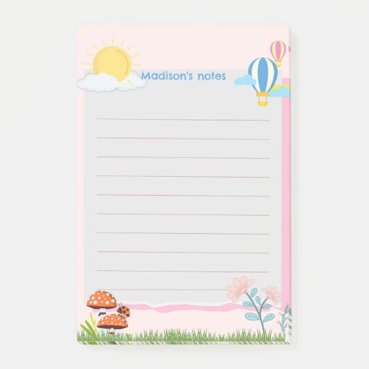 Sun Paddenstoelen Air Hete Ballonnen Post-it® Notes (Voorkant)