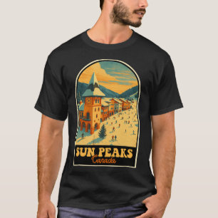 Sun Peaks Canada  Design Retro Ski Village T-shirt
