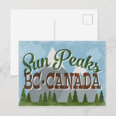Sun Peaks Canada Fun Retro Snowy Mountains Briefkaart (Voorkant / Achterkant)