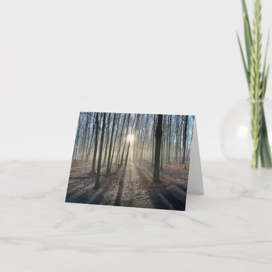 Sun Peking Through Trees Landscape Wenskaart Kaart (Voorkant)