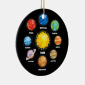 Sun Planets Outer Space Scientist Astronaut Space Keramisch Ornament (Rechts)
