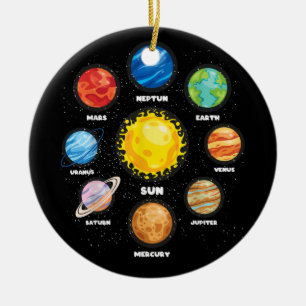 Sun Planets Outer Space Scientist Astronaut Space Keramisch Ornament