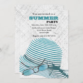 Sun Protection Summer Party Invitation Kaart (Voorkant / Achterkant)