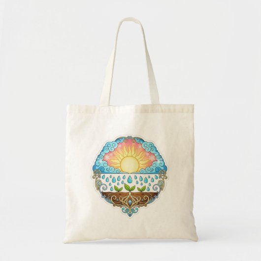 Sun Rain Growth Nature Symbol Illustration design  Tote Bag (Voorkant)