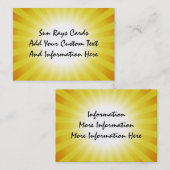 Sun rayonne des cartes de visite (Devant / Derrière)