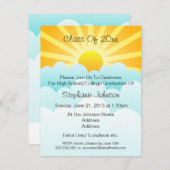 Sun Rays Clouds Celebration Graduation Party Kaart (Voorkant / Achterkant)