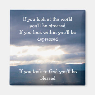 Sun Rays Lakeshore Storm Clouds Look at God Magneet