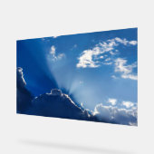 Sun Rays Wall Art Blue Sky Minimalist Clouds (Angle)