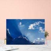 Sun Rays Wall Art Blue Sky Minimalist Clouds (Mariage)