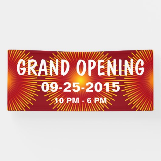 Sun Rays yellow red oranje gradiënten Spandoek (Horizontaal)