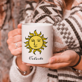 Sun Retro Magic  Personalized Celestial Koffiemok