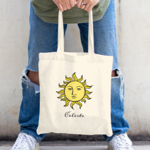 Sun Retro Magic Personalized Celestial Tote Bag