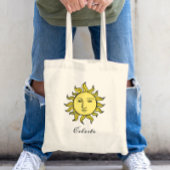 Sun Retro Magic Personalized Celestial Tote Bag