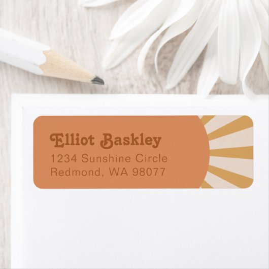 Sun Return Address Labels | Roze Sun-adreslabel (Insitu)