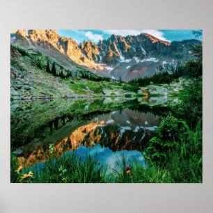 Sun Ridge Lake Reflection // Wilde Flowers Poster