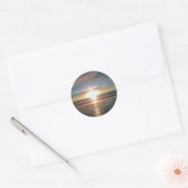 Sun Rise op North Beach Ronde Sticker (Envelop)