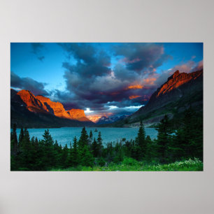 Sun Rise op St. Mary Lake Poster