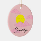 Sun Rising in roze, Hazy Sky II Keramisch Ornament (Rechts)