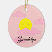 Sun Rising in roze, Hazy Sky II Keramisch Ornament (Links)