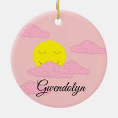 Sun Rising in roze, Hazy Sky II Keramisch Ornament (Achterkant)