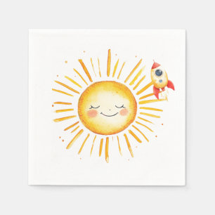 Sun & Rocketship eerste verjaardag Servet