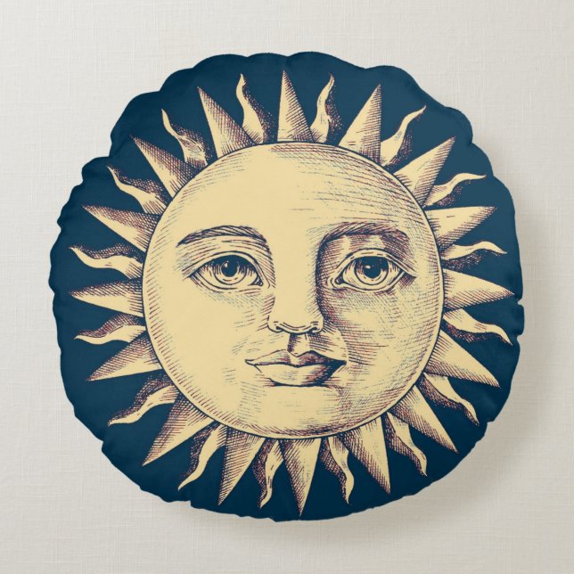 Sun Round Pillow Rond Kussen (Voorkant)