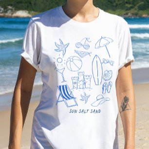 Sun Salt Sand Doodle Beach T-shirt