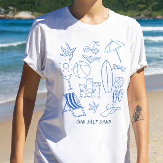 Sun Salt Sand Doodle Beach T-shirt