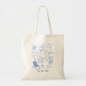 Sun Salt Sand Doodle Beach Tote Bag (Voorkant)