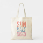 Sun Salt Sand Summer Beach Quote Tote Bag (Achterkant)