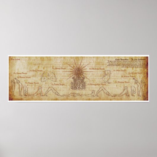 Sun Salutation yoga poster artprint (Voorkant)