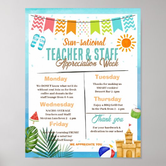 Sun-sational Teacher Appreciation Week Route Poster (Voorkant)