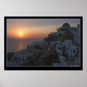 Sun Set op Santorini Poster