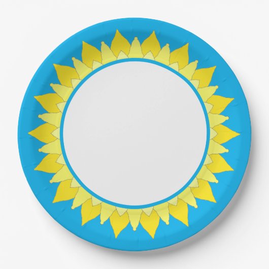 Sun Sky Blue Paper-Bord Papieren Bordje (Voorkant)