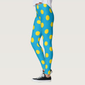 Sun & Sky: Yellow Polka Dot on Azure Leggings (Links)