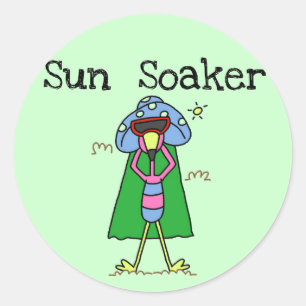 Sun Soaker Flamingo Tshirts en Gifts Ronde Sticker