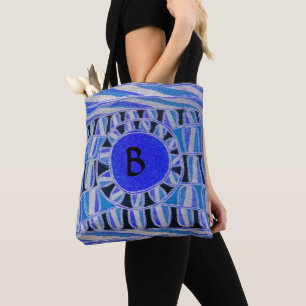 SUN SOLAR ENERGY MONOGRAM Aqua Blue Black Draagtas
