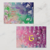SUN SOLAR ENERGY MONOGRAM blue roze fuchsia Visitekaartje (Voorkant / Achterkant)