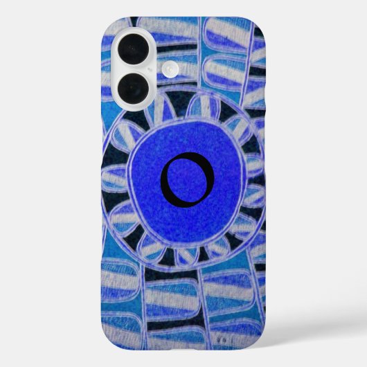 SUN SOLAR ENERGY MONOGRAM Blue White Black Case-Mate iPhone Case (Achterkant)