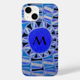 SUN SOLAR ENERGY MONOGRAM Blue White Black Case-Mate iPhone 14 Hoesje